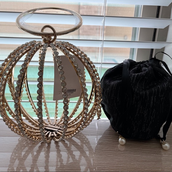 Party Ball Rhinestones Party Clutch with black sack, JJ - Picture 4 of 5